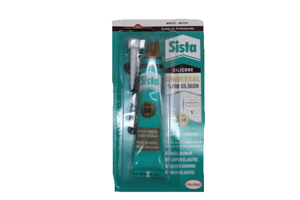 სილიკონი Sista, 50მლ (თეთრი) — სილიკონი და ჰერმეტკი